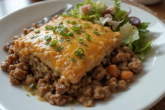 Cheesy Beef Casserole With Salad