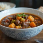 Bowl Of Beef Stew With Sides