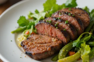 Grilled Beef With Green Vegetables
