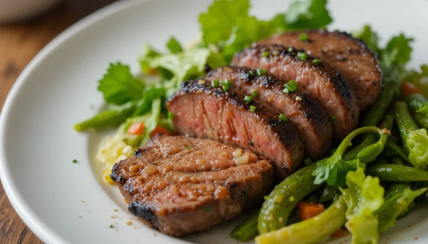 Grilled Beef With Green Vegetables