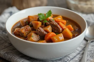Bowl Of Beef Stew With Carrots