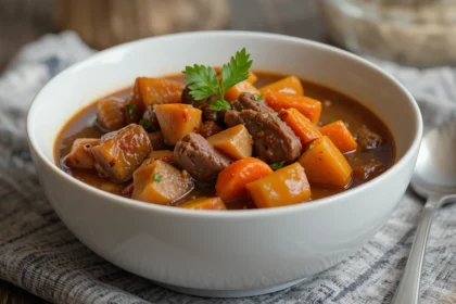 Bowl Of Beef Stew With Carrots