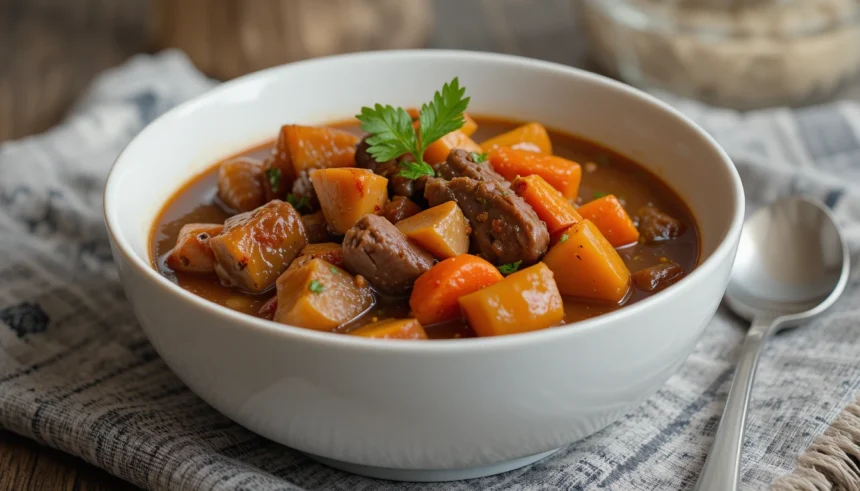 Bowl Of Beef Stew With Carrots
