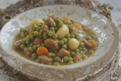 Fresh Pea Stew With Ground Beef
