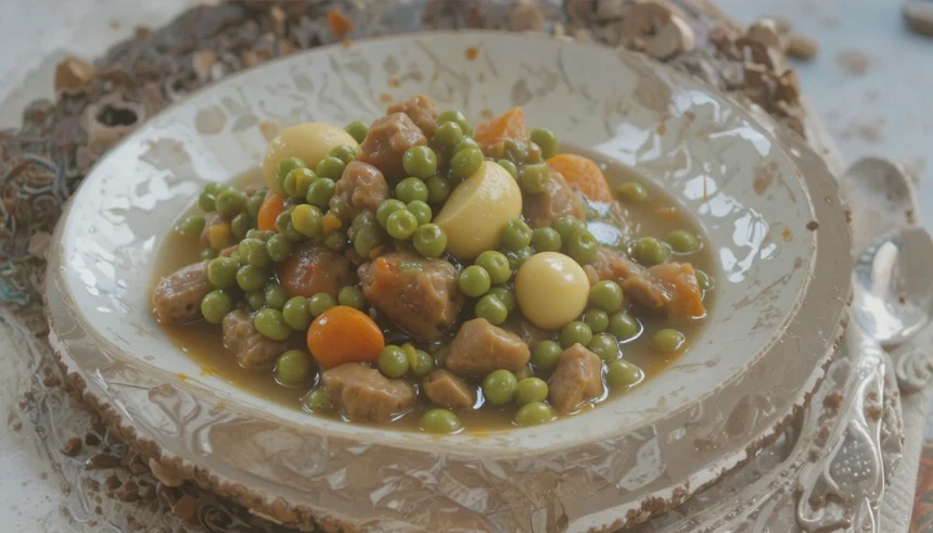 Fresh Pea Stew With Ground Beef