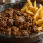 Bowl Of Beef Stew With Fries