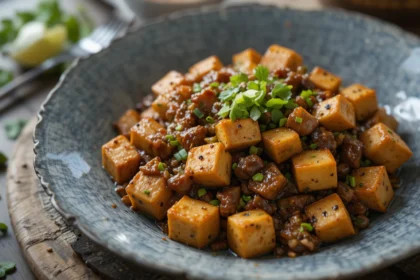 Stir-Fried Tofu With Beef