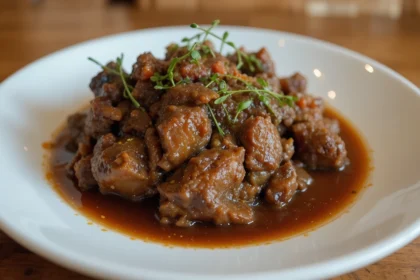 Plate Of Braised Beef With Sauce