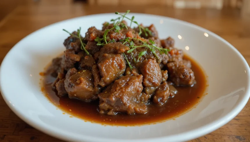 Plate Of Braised Beef With Sauce