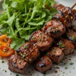 Grilled Beef Skewers With Sesame Seeds