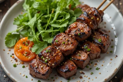 Grilled Beef Skewers With Sesame Seeds