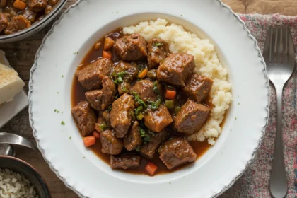 Braised Beef Stew With Mashed Potatoes