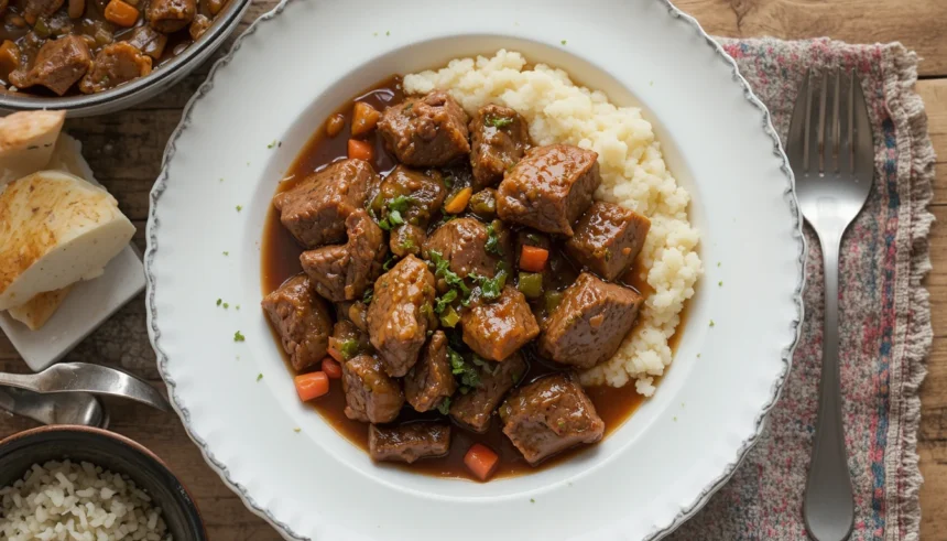 Braised Beef Stew With Mashed Potatoes