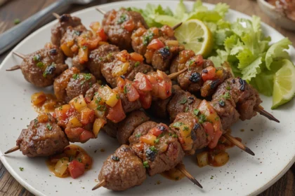 Grilled Beef Skewers With Salsa