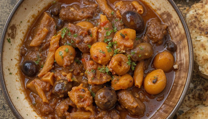 Beef Stew With Pasta And Olives